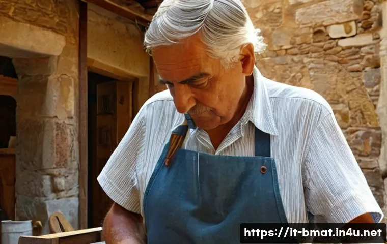 건축자재 마케팅 성공사례 - **Prompt:** "A close-up, highly detailed image of an elderly, skilled Italian artisan, with weathere...